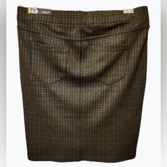 Liverpool Ezra Black and Brown Grid Pattern Knit Pencil Skirt Size 12/31 (L) NWT - Picture 2 of 10